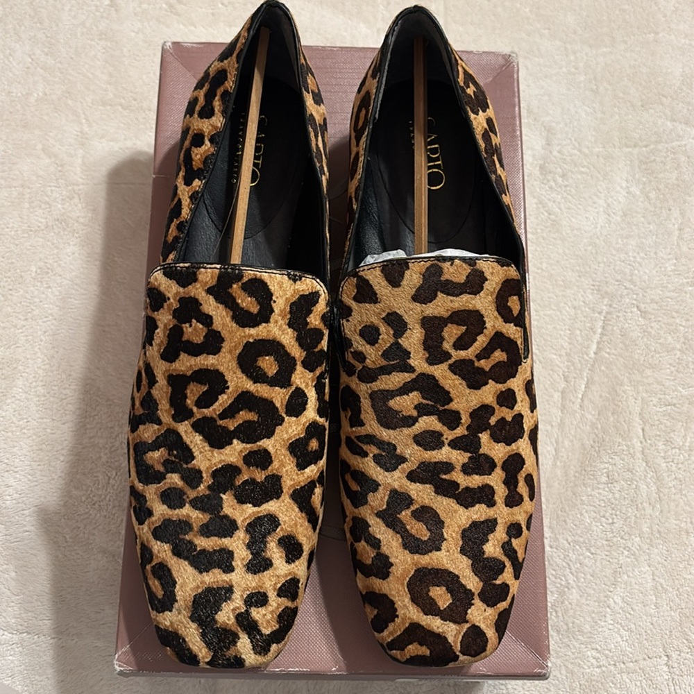 New in Box Franco Sarto A-Faith2, Camel LE Loafer Real Fur Women’s Size 9